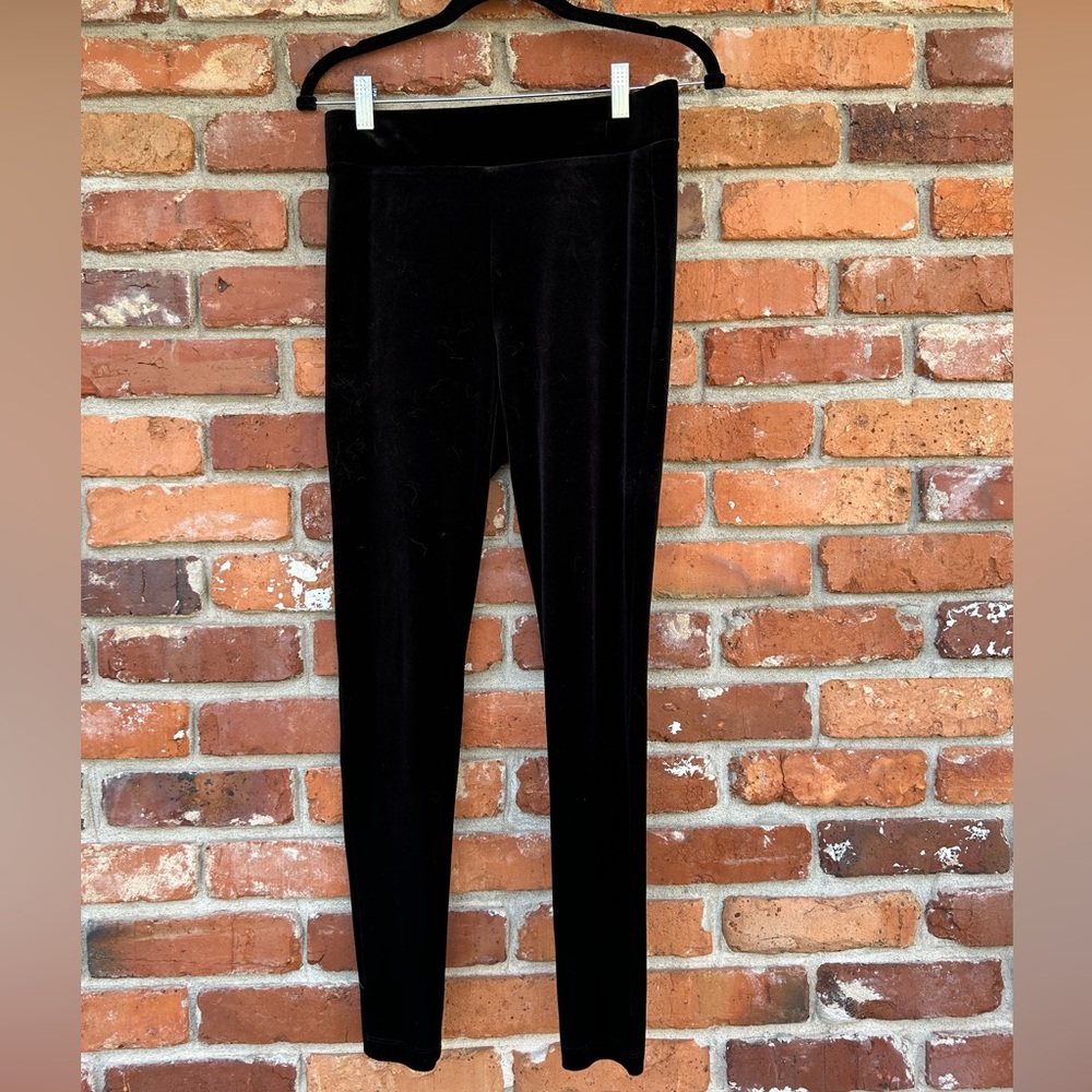LOFT Womens Black Velour Leggings Size Small